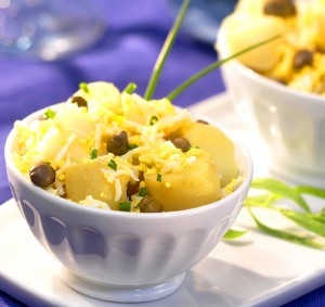 salade de pomme de terre aux oeufs mimosa et câpres