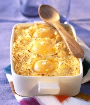 Princesse Amandine® en gratin, oeufs au nid