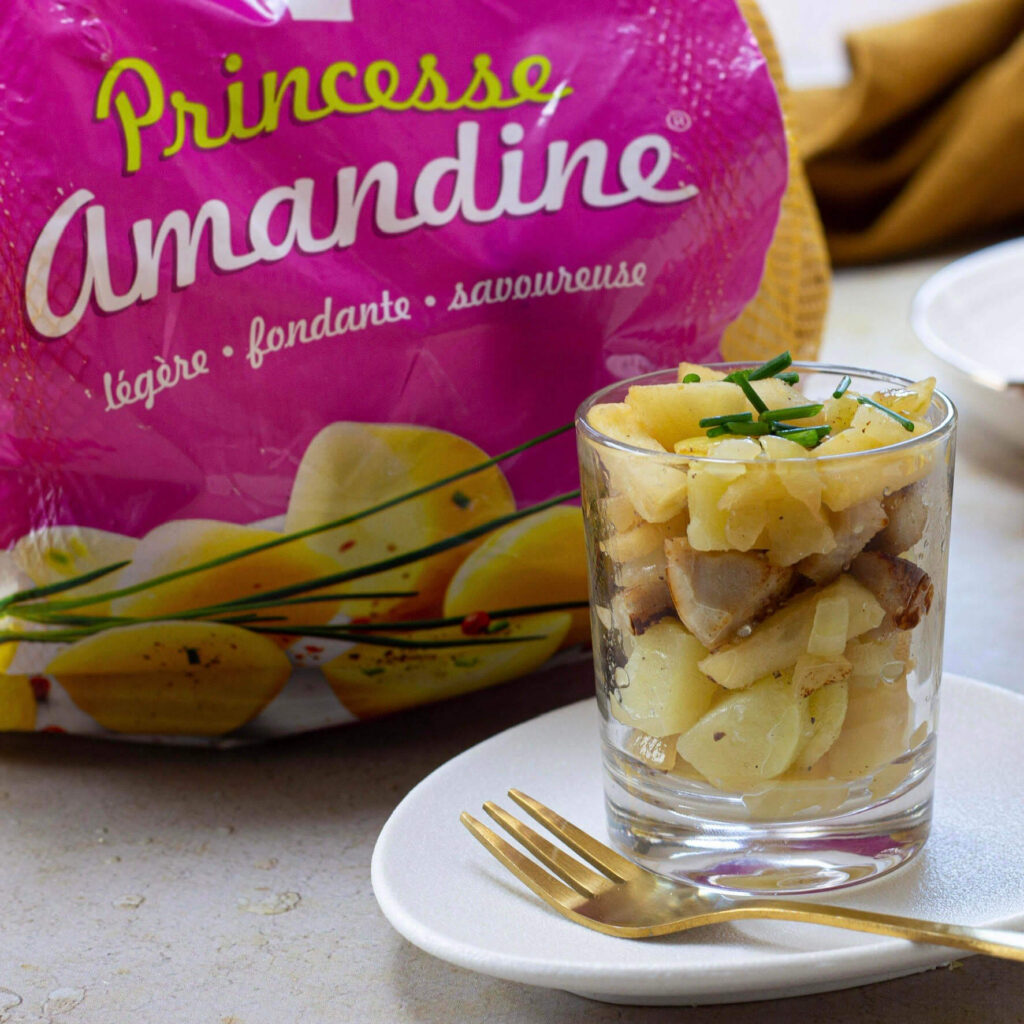 Verrine aux deux pommes et boudin blanc
